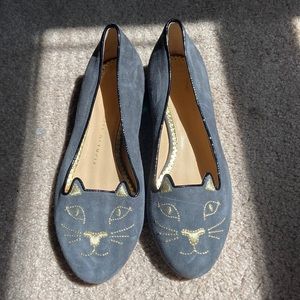 Charlotte Olympia cat flats grey 36 1/2